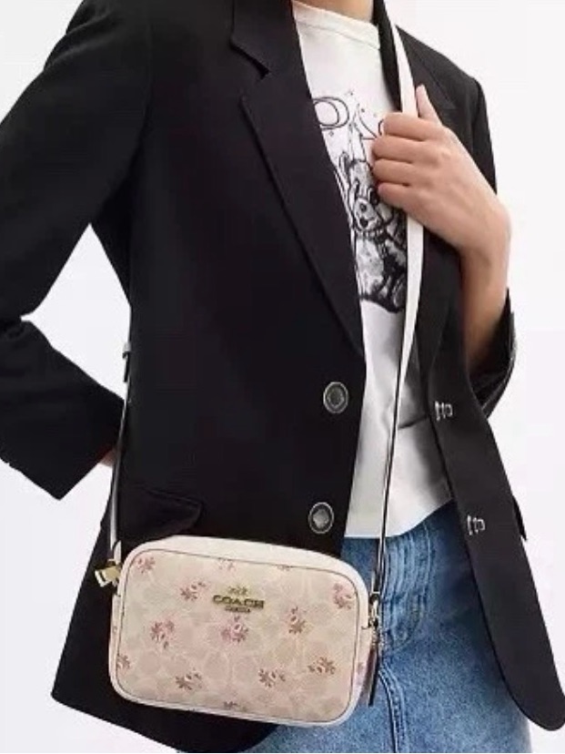 Coach Floral Print Mini Jamie Camera Bag In Signature Canvas